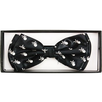 Outer Rebel Black with Skull Crossbones Bow Tie