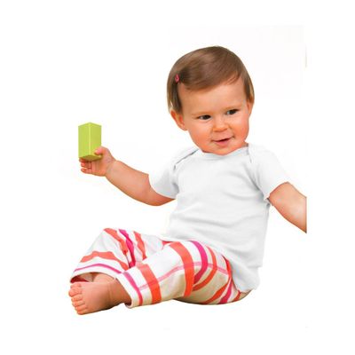 RABBIT SKINS, Baby Soft Lap Shoulder Short Sleeve T-Shirt, White, 6 Months