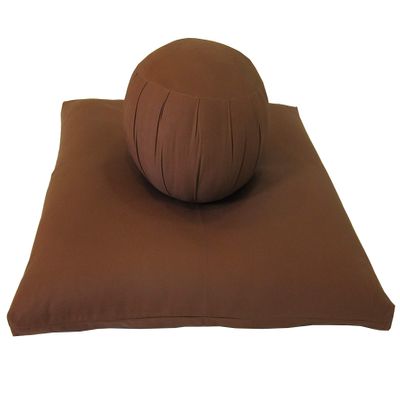 Kapok Zafu and Zabuton Meditation Cushion Set (2pc), Cinnamon
