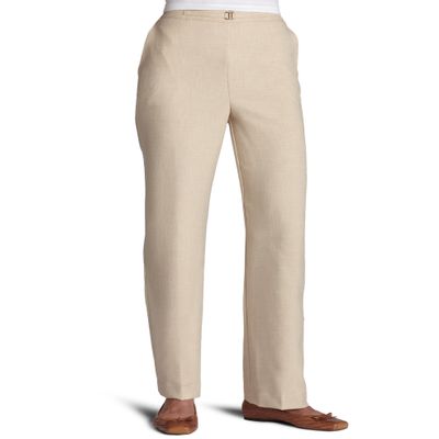 Alfred Dunner Women's Medium Length Pant,Flax,16