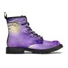 MAPOLO Women's High Top Boots Lace Up Branches Purple Winter Boots Casual Leather Slip Resistant Ankle Shoes Combat Boots view 3