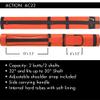 Action 34" Long Pool Cue Hard Carrying Case - Holds 2 Butts & 2 Shafts, Separate Molded Tubes, Large Zippered Accessory Pockets, Adjustable 1" Vinyl Carrying Strap, Fits up to 32" Shaft or Butt, Red view 3