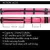 Action 34" Long Pool Cue Hard Carrying Case - Holds 2 Butts & 2 Shafts, Separate Molded Tubes, Large Zippered Accessory Pockets, Adjustable 1" Vinyl Carrying Strap, Fits up to 32" Shaft or Butt, Pink view 3