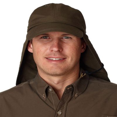 Adams Cap 6-Panel Baseball Cap with Elongated Bill and Neck Cape EOM101 green One Size