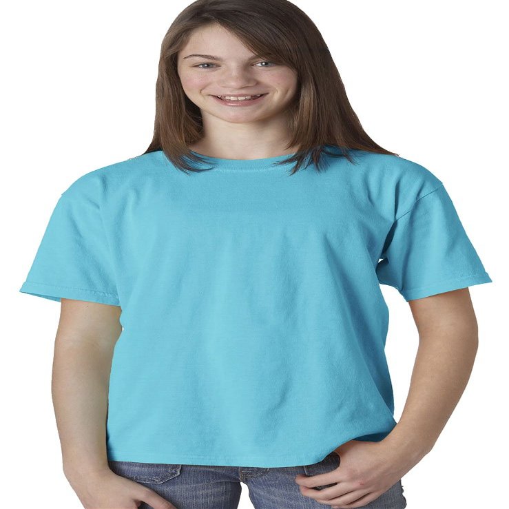 9018 Chouinard Youth Ring-Spun Cotton Tee , Lagoon Dirdye , Small