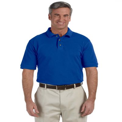 Harriton Men's 6 oz. Ringspun Cotton Piqu Short-Sleeve Polo 3XL TRUE ROYAL