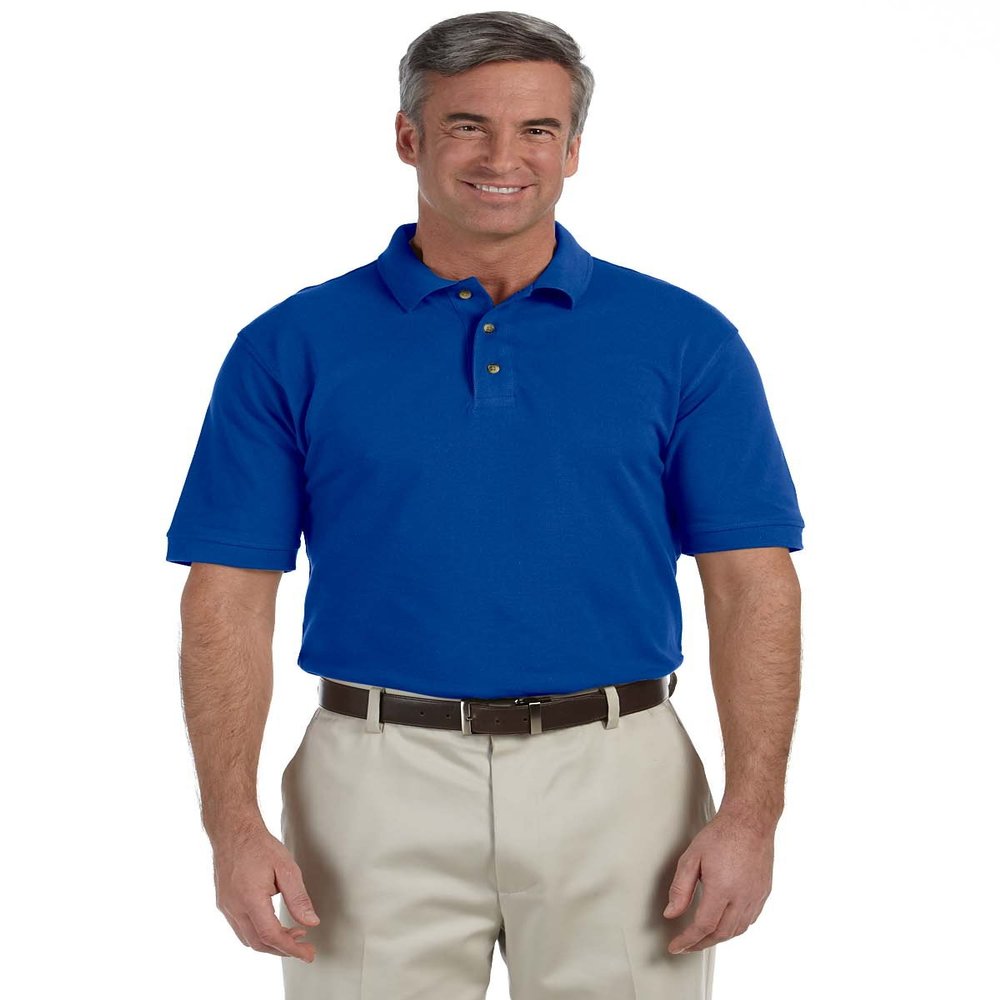 Harriton Men's 6 oz. Ringspun Cotton Piqu Short-Sleeve Polo 3XL TRUE ROYAL