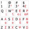 GREEK-ENGLISH NON-TRANSPARENT KEYBOARD STICKERS ON WHITE BACKGROUND for DESKTOP, LAPTOP and NOTEBOOK view 1