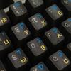 HEBREW & RUSSIAN CYRILLIC (BLUE&YELLOW) TRANSPARENT (CLEAR) STICKERS FOR KEYBOARD view 3