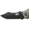 Smith & Wesson M&P SWMP5LS 8.5in S.S. Assisted Opening Knife with 3.5in Serrated Clip Point Blade and Aluminum Handle for Outdoor, Tactical, Survival and EDC , Black view 2