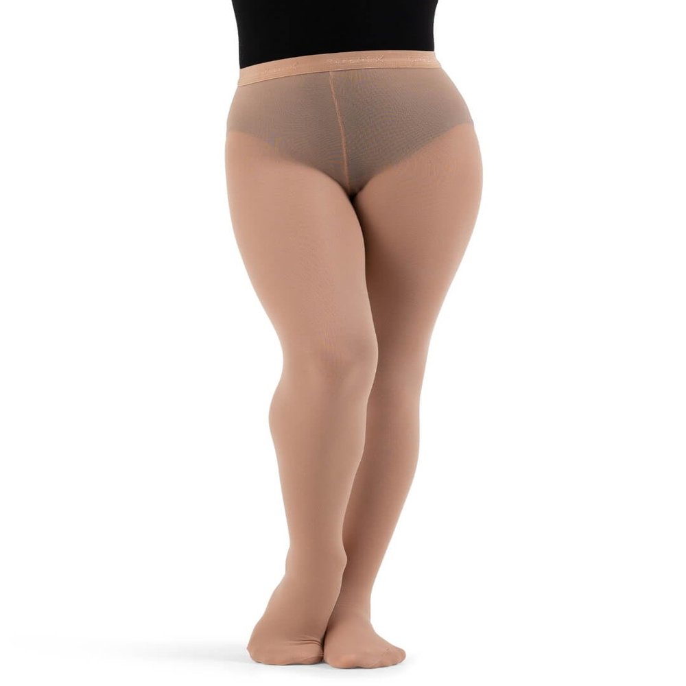 Capezio girls Hold & Stretch Footed Tight - Girls Tight, Light Suntan, X-Small