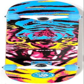 SPEED DEMONS Tiger Full Complete Skateboard (Blue/Yellow, 7.6-Inch)