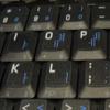 Korean Keyboard Sticker with Blue Lettering Transparent Background for Desktop, Laptop and Notebook view 3
