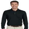 Harriton Men's Easy Blend Long Sleeve Polo Shirt Black S view 1