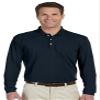 Harriton Men's Easy Blend Long Sleeve Polo Shirt Black S view 2