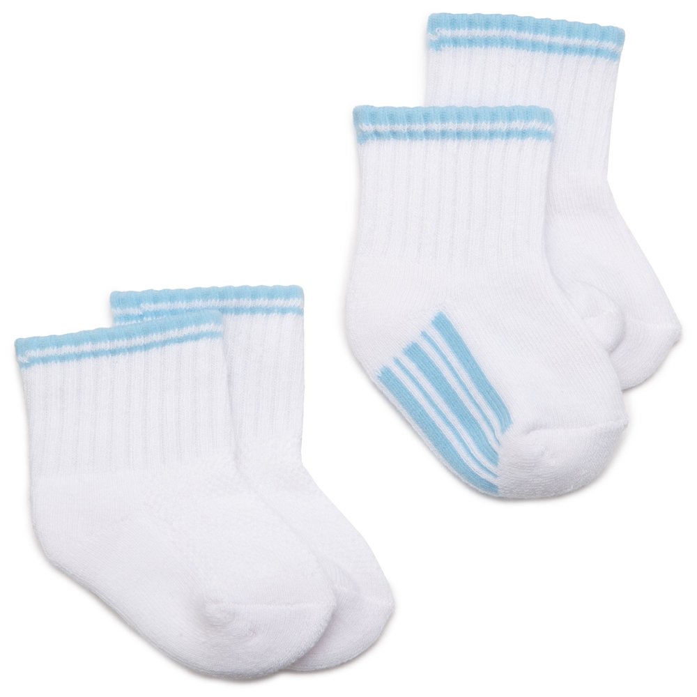 Jefferies Socks Baby Half Cushion Mesh Sock, 2 Pack, White/Blue, 3-12 Months