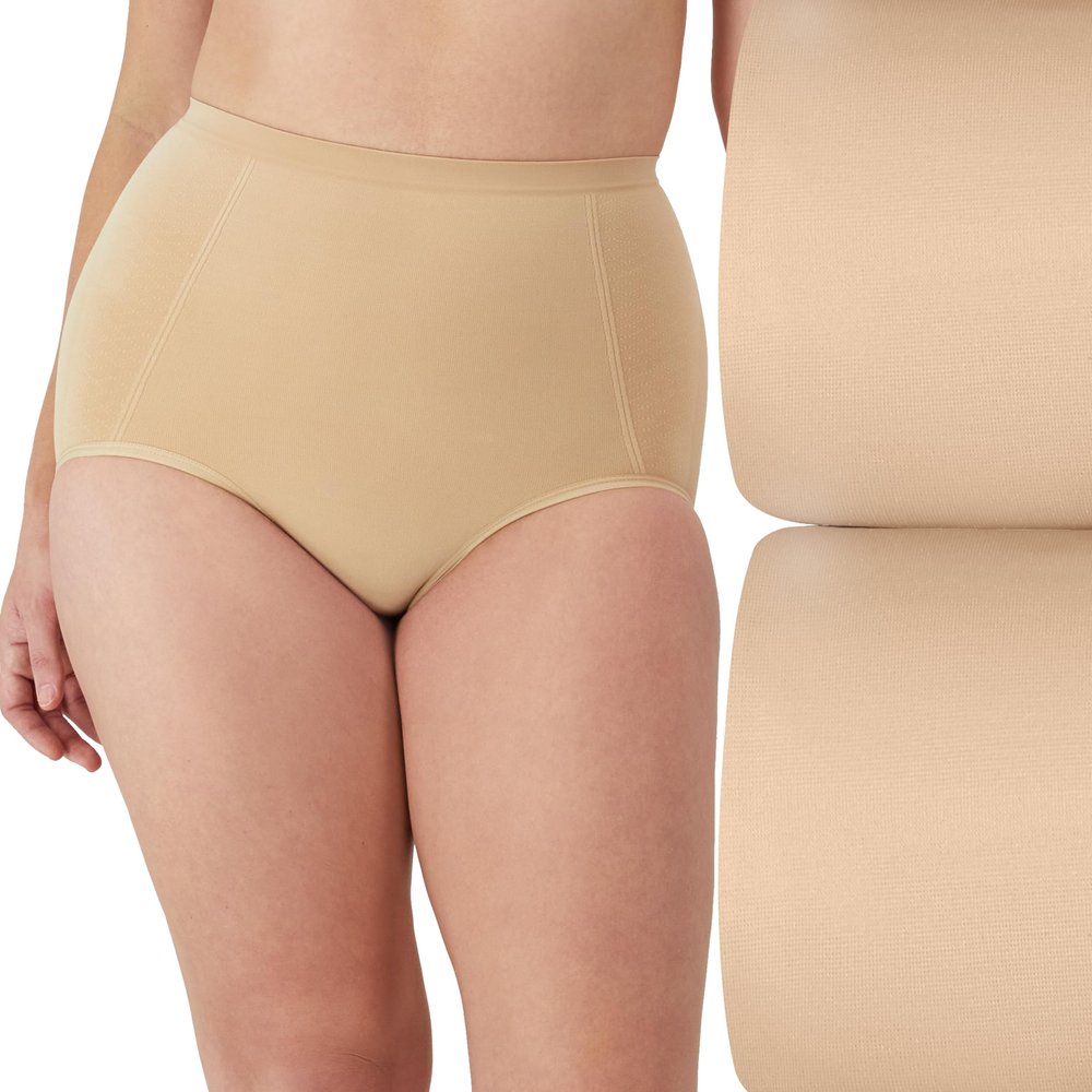 Bali womens Seamless Ultra Firm Control Fajas 2-pack Dfx245 shapewear briefs, Nude/Nude, XX-Large US