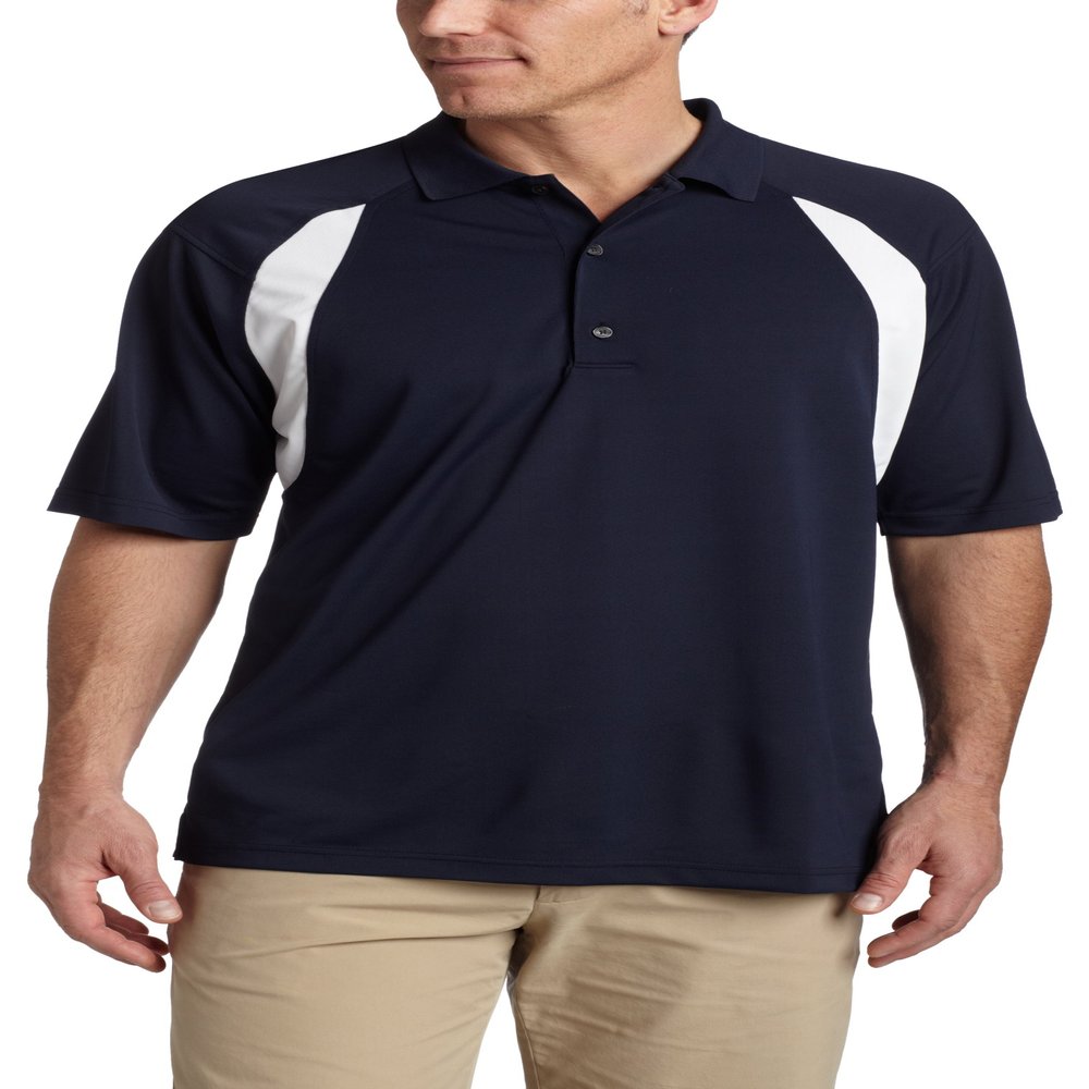 Greg Norman Color Block Performance Polo Shirt, Navy, XX-Large