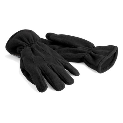 Beechfield Suprafleece Thinsulate Gloves - Warm winter Accessory for Men/Women - Black (S-M)