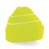 Enhanced-Viz Knitted Beanie -Hi-Vis Winter Hat for Work/Cycling/Casual Men/Women - Yellow Fluorescent view 1