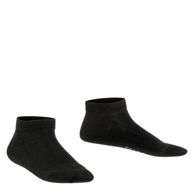 FALKE Unisex-Child Family Sneaker Socks, Cotton, Black (Black 3000), 7-9.5, 1 Pair