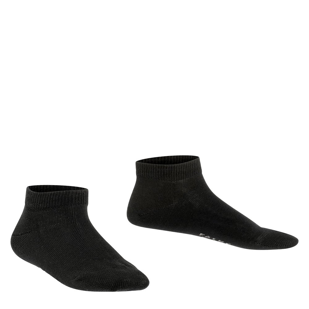 FALKE Unisex-Child Family Sneaker Socks, Cotton, Black (Black 3000), 7-9.5, 1 Pair