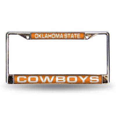 Rico Industries NCAA Oklahoma State Cowboys Laser Cut Inlaid Standard Chrome License Plate Frame