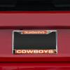 Rico Industries NCAA Oklahoma State Cowboys Laser Cut Inlaid Standard Chrome License Plate Frame view 2