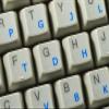 COLEMAK STICKER for KEYBOARD with BLUE LETTERING TRANSPARENT BACKGROUND view 3