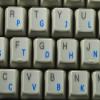 COLEMAK STICKER for KEYBOARD with BLUE LETTERING TRANSPARENT BACKGROUND view 4