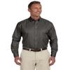 Harriton Ladies' Long-Sleeve Twill Shirt with Stain-Release, Dark Grey, XL view 1