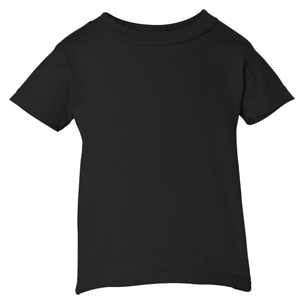 Rabbit Skins Infant Short Sleeve T-Shirt, Black, 18 Months