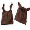 Babysoy Baby Girls' Duo-Styles Double Knot Solid Color Hat/Beanie (12-24 Months, Chocolate) view 1