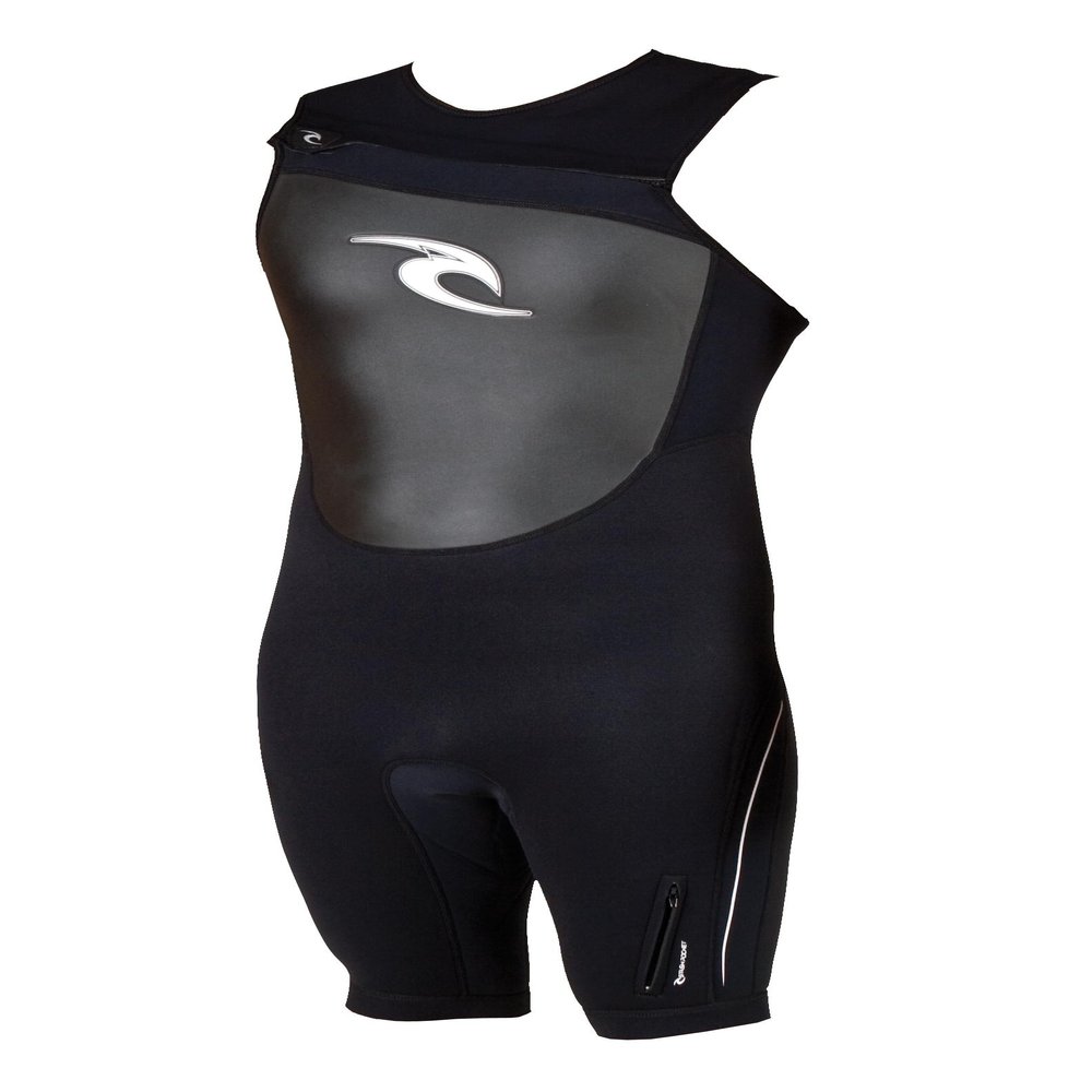 Rip Curl Dawn Patrol Short John Wetsuit (Black/White, Large)
