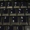 4Keyboard Dvorak Left-Handed Non-Transparent Keyboard Labels ON Black Background view 4