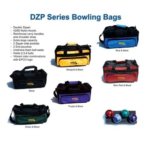 Bowlerstore Products Double Zipper Soft Pack Bag- 6 Colors Available (3 Ball, Purple/Black)