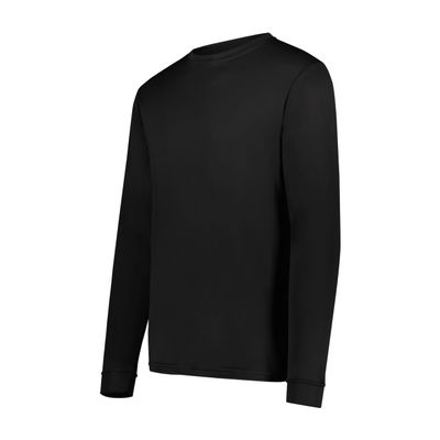 Augusta Sportswear Wicking Long Sleeve Sun Protection Athletic Shirt for Running, Hiking, Fishing, and Outdoor Activities, Black, 2XL