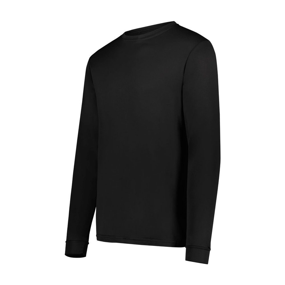 Augusta Sportswear Wicking Long Sleeve Sun Protection Athletic Shirt for Running, Hiking, Fishing, and Outdoor Activities, Black, 2XL