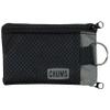 Chums Surfshorts Wallet - Lightweight Slim Wallet with RFID Blocking Card & Clear ID Window - Zippered, Water Resistant w/Key Ring (Black/Gray) view 1
