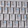 English US International Keyboard Decals with Blue Lettering Transparent Background view 4