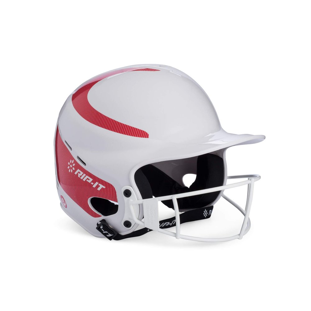 RIP-IT Vision Classic Home Softball Batting Helmet (Scarlet, X-Large)