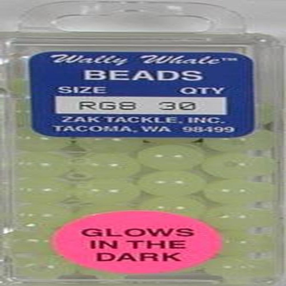 Zak Tackle Fishing Beads, Glow White, Size 8