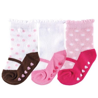 Luvable Friends 3 Pack Shoe Socks, Blue, 18-36 Months
