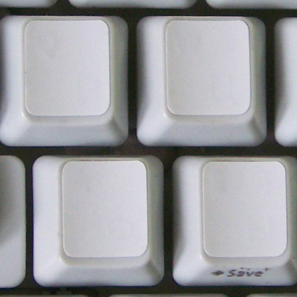 Blank Keyboard Labels ON White Background for Desktop, Laptop and Notebook
