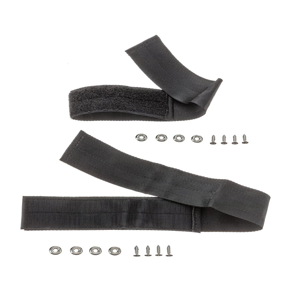 Attwood 12760-7 Boat Deck Rod Holder Set for Up to 5 Rods, 10-Inch Handle Strap, 6-Inch Rod Tip Strap, Stainless Hardware, Black