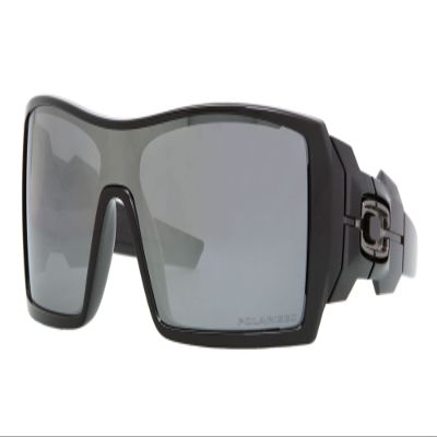 Oakley mens OO9081 Oil Rig Rectangular Sunglasses, Polished Black/Black Iridium Polarized, 28 mm