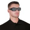 Oakley mens OO9081 Oil Rig Rectangular Sunglasses, Polished Black/Black Iridium Polarized, 28 mm view 2