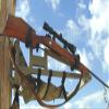 High Point Products Gun Holder for Tree Stand, Hunting, fits all Rifles, Shot Guns, Muzzle Loaders, Clamps on for easy use view 2