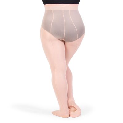 Body Wrappers Children's TotalSTRETCH Mesh Back Seam Convertible Tights - C45, Theatrical Pink 4-6