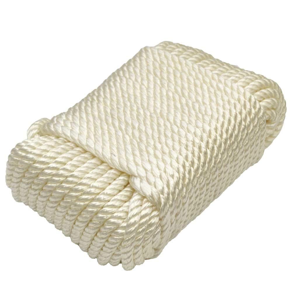 Dockmate Boat Utility Line DM53340 | 1/4 Inch x 100 Foot White Nylon